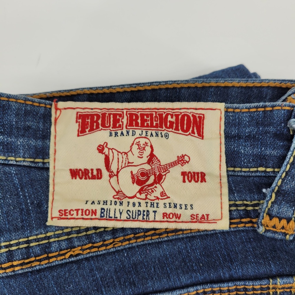 True Religion Billy Super T Jeans 28 Blue Low Rise Bootcut Denim Womens - Picture 2 of 8